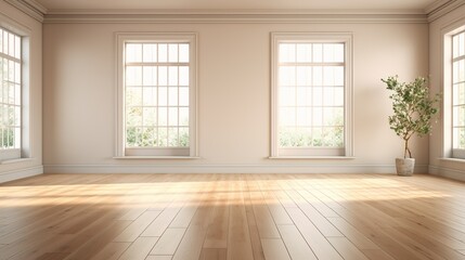 Obraz premium Empty Room with Hardwood Floors and Natural Light