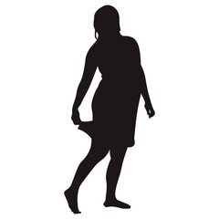 Fototapeta premium Pregnant woman silhouette. Pregnant woman black icon on white background