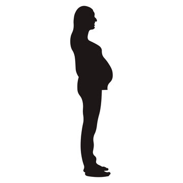 recommend clip art: Pregnant woman silhouette. Pregnant woman black icon on white background