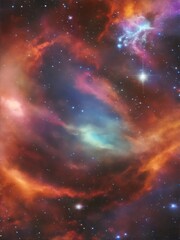 Fototapeta premium Space backdrop with colorful nebulas and distant galaxies, cosmic scene, astronomical, celestial wonders.