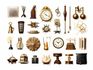 Batch of graphic design elements, graphic and design objects, web design objects, vintage elements, leaf, flowers, fruits, birds, stones