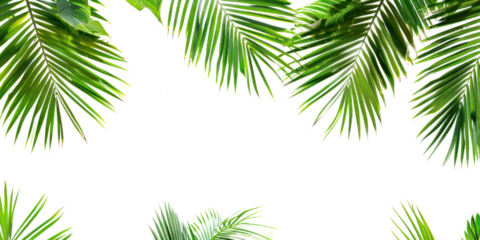 Tropical Palm Leaves on a Transparent Background