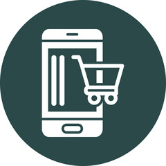 Mobile Shopping  Glyph Circle Icon