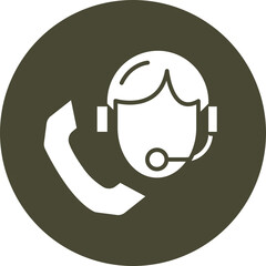 Support  Glyph Circle Icon