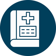 Obraz premium Medical Book Glyph Circle Icon