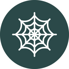 Spider Web  Glyph Circle Icon