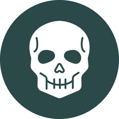 Skull  Glyph Circle Icon