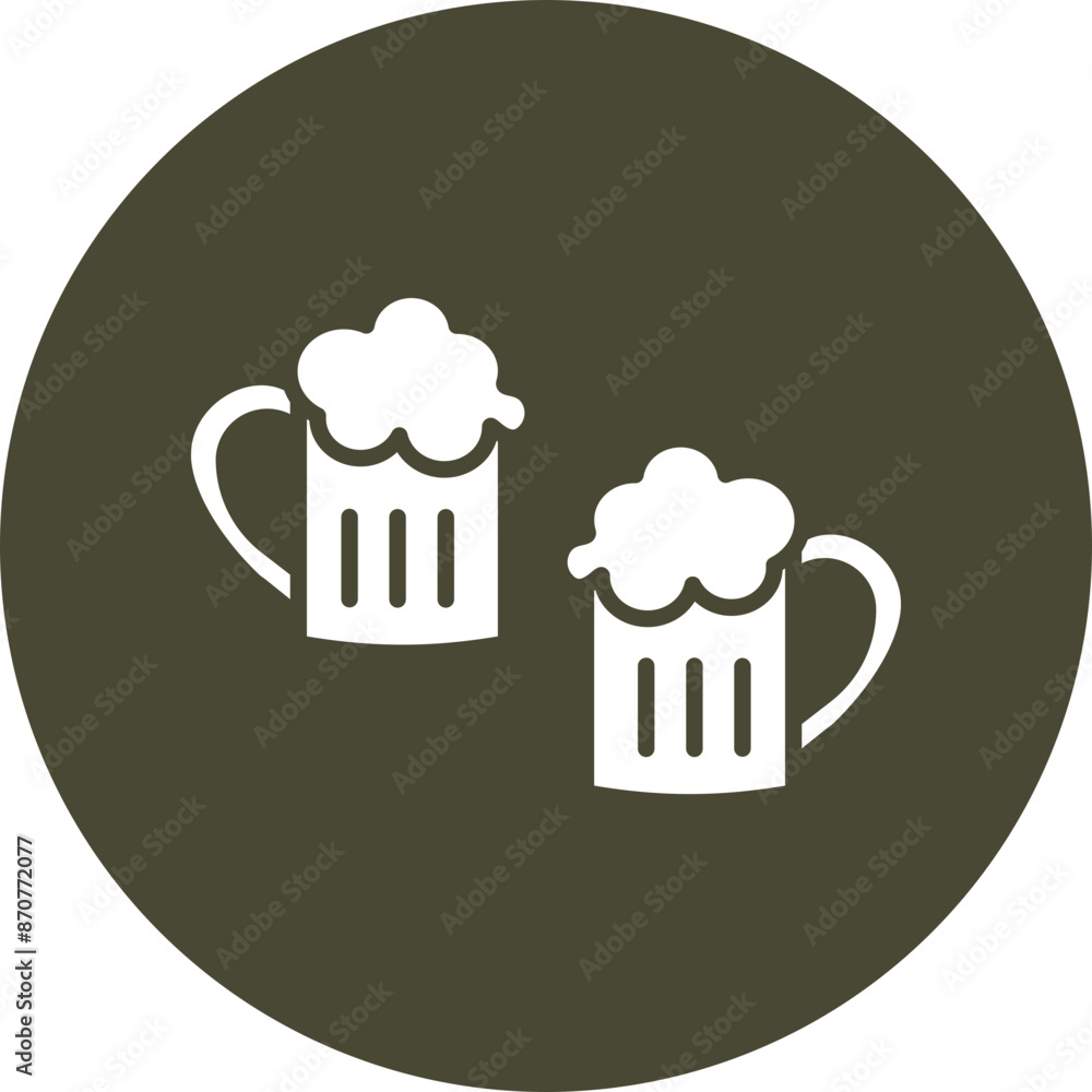 Poster beer glyph circle icon