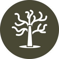 Tree  Glyph Circle Icon