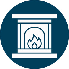 Fireplace  Glyph Circle Icon