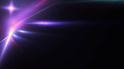 Futuristischer Lichteffekt in hell leuchtender Energiestruktur, blau, violett, schwarz, Geschwindigkeitseffekt, abstrakte Lichtlinien, bewegte Energiestrahlen, innovativ, Technologie, Wissenschaft
