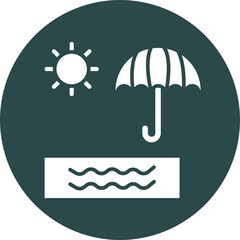 Beach  Glyph Circle Icon