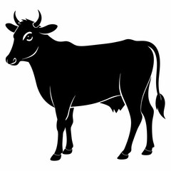 silhouette of a cow vector