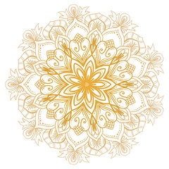 Decorative mandala design with golden color