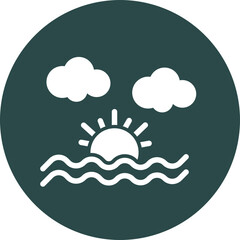 Sunset  Glyph Circle Icon