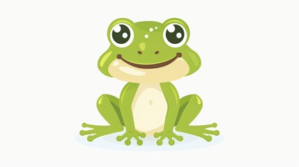Smiling Green Frog Cartoon Illustration