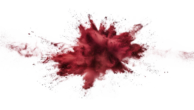 Red powder explosion