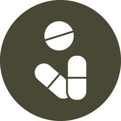 Pills  Glyph Circle Icon