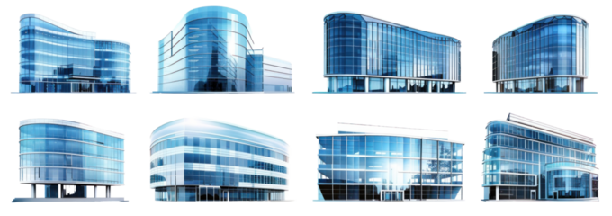 Modern Glass Office Buildings
