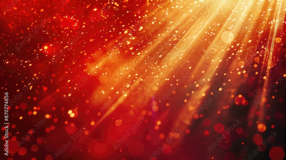 Aufkleber captivating red backdrop with dynamic golden light rays, adding depth and richness to the scene