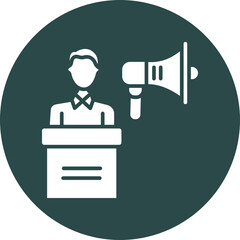 Campaign  Glyph Circle Icon