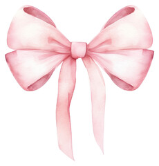 Fototapeta premium PNG Elegant pink watercolor bow illustration