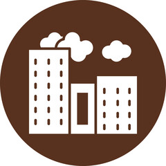 City  Glyph Circle Icon