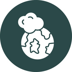 Earth  Glyph Circle Icon