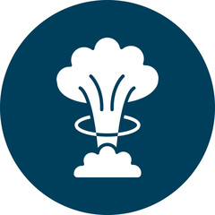 Nuclear Explosion  Glyph Circle Icon
