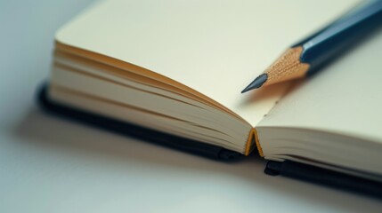 Naklejka premium Pencil and notebook on white background