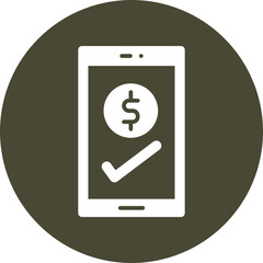 Receive Payment  Glyph Circle Icon