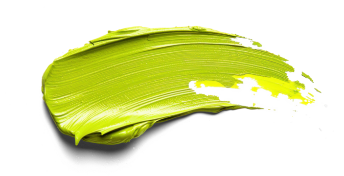 Lime Green Paint Stroke on Transparent Background - Powered by Adobe