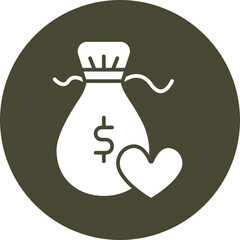 Money Bag  Glyph Circle Icon