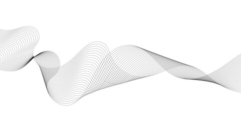 Abstract wave and curved blend lines on transparent background. Sound, music, volume background. Design for brochure, flyer, banner, template, wallpaper background and many more.