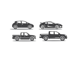 Car flat silhouette vector