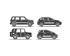 Car flat silhouette vector