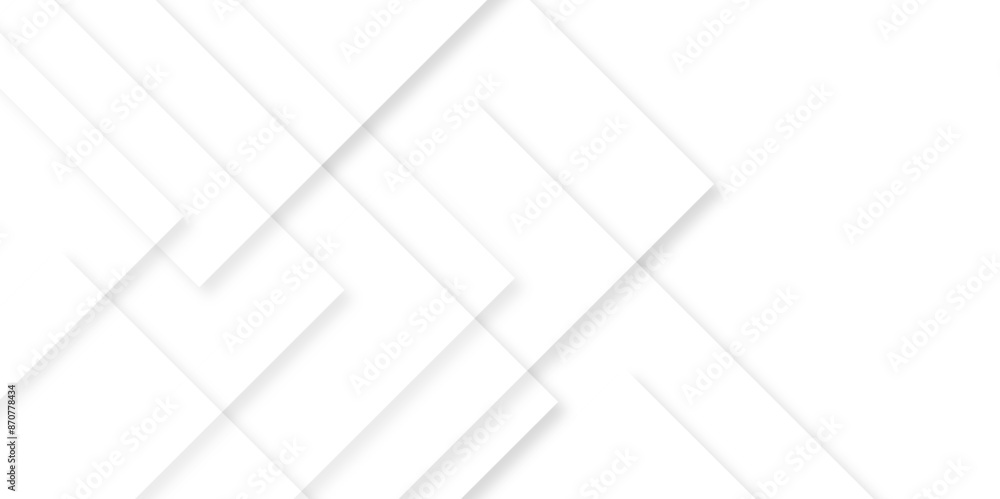 Aufkleber Abstract white background with diamond and triangle shapes layered in modern abstract pattern design.Grey white abstract square background geometry shine and layer element vector for presentation.	