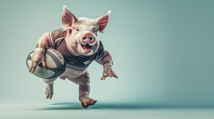 Pig Rugby Player