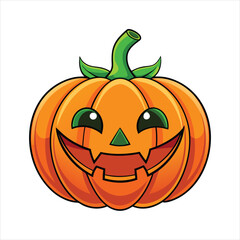 Cartoon Halloween pumpkin vector illustration