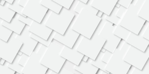 Abstract background with grey tone of many square and rectangles shapes on white background with decorative elements in Neomorphs style with copy space. You can use for add, poster, design artwork.