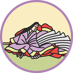 カラー円形シンプル百人一首　和泉式部