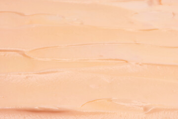 White whipped cream texture. Top view.