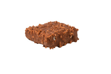 Chocolate coconut wafer bar isolated on white background.