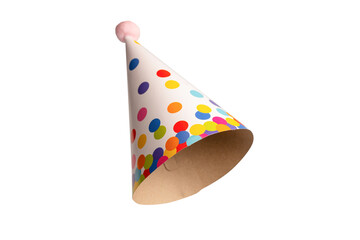 Colorful birthday cap isolated on white background