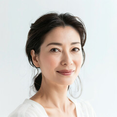 Naklejka premium 40-45 year old Beauty Asian women spa skin healthy on 100% isolate white background.