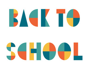 Back to school abstract checkered minimalistic slogan print. Perfect to tee, sticker, banner, card. Hand drawn isolated vector illustration.
