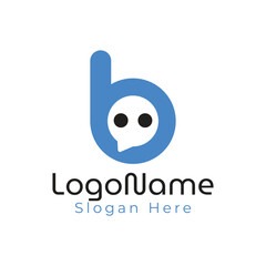 Modern b letter chat logo design vector for business and company