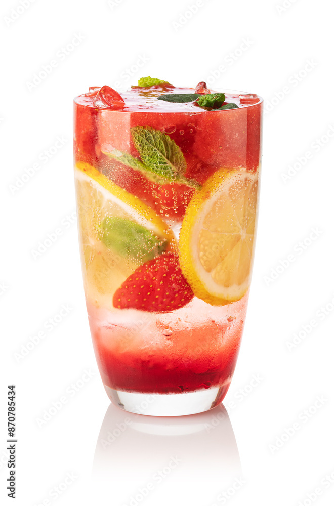 Wall mural Cold summer strawberry lemonade