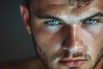 Obraz premium Close-up portrait of a stunningly beautiful man model
