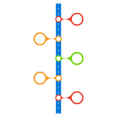 Blank business road map infographic. Business infographics, stages of road or pathway, development per year. Vector infographics report with graphs and diagrams on road chart.